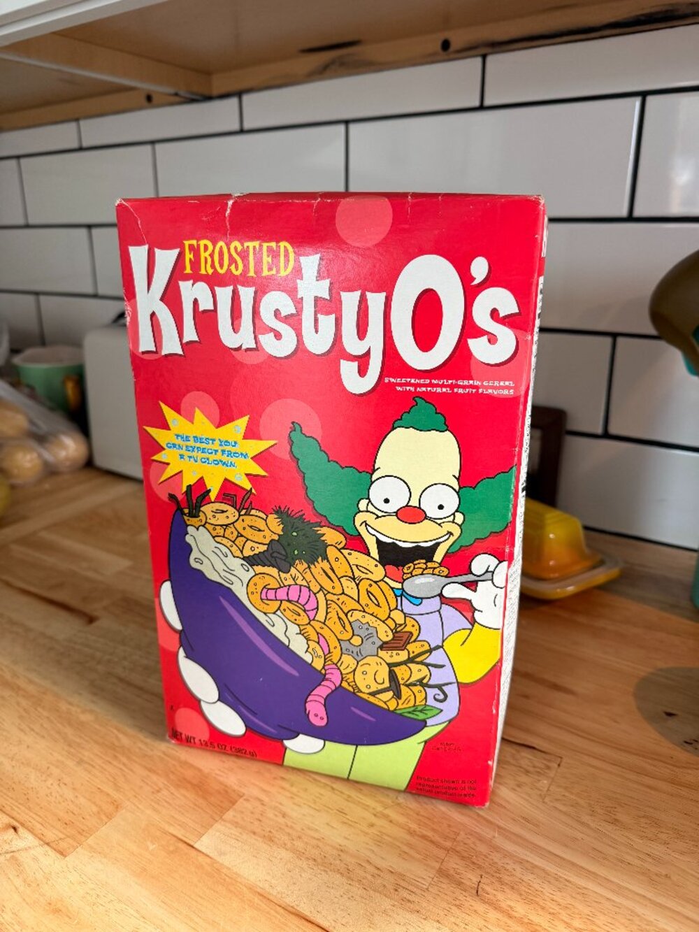 Unopened Box of Krusty's Cereal dated June 01, 2008